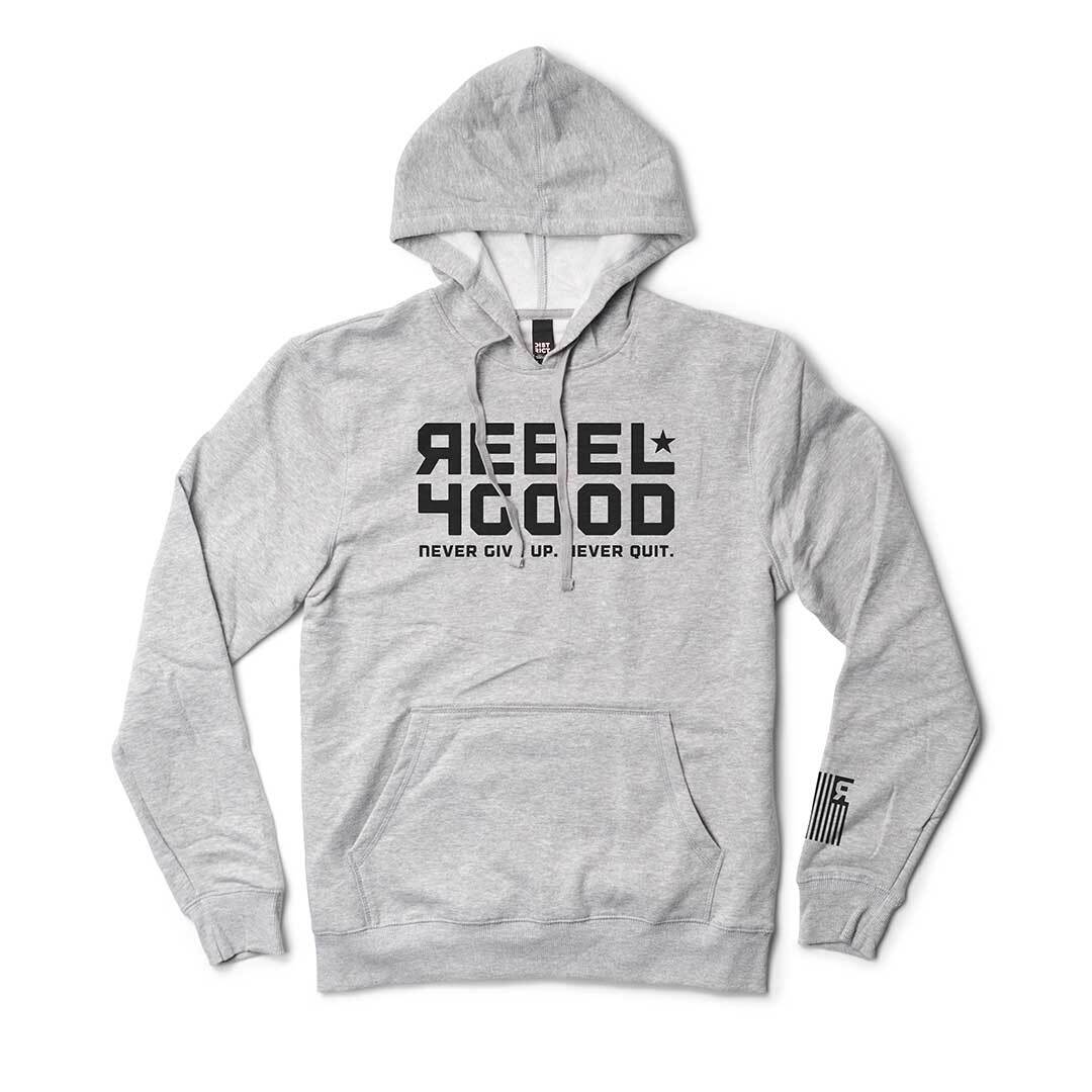 Rebel For Good Stacked Logo Unisex Hoodie