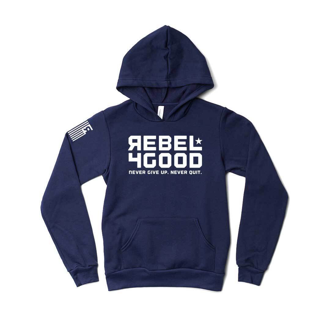 Rebel for Good Stacked Logo Unisex Youth Sweatshirt