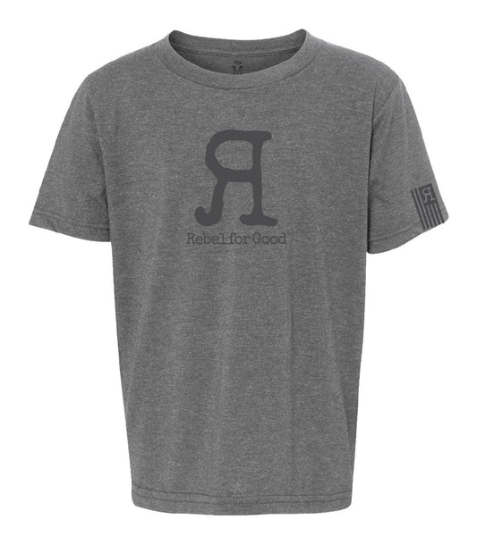 Rebel for Good Youth Tee, Gray/Charcoal